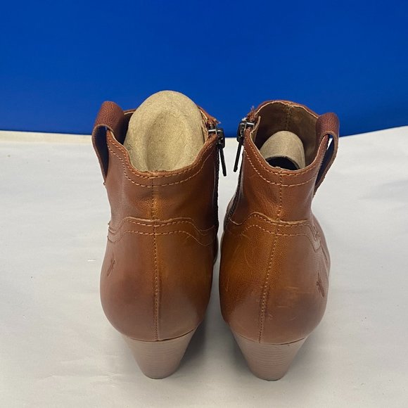 Frye Women's Reina Cognac Leather Western Ankle Bootie, size 6M - Picture 3 of 5